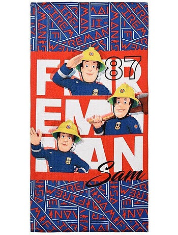 Serviette de bain et de plage enfants 'Fireman Sam' 100% polyester 140x70 cm