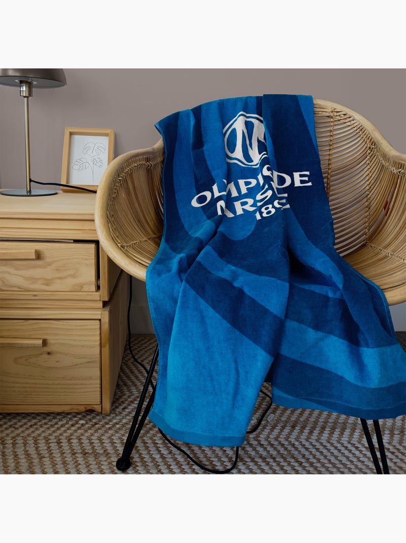 Serviette de bain et de plage imprimé 100% coton, om mer Bleu - Kiabi