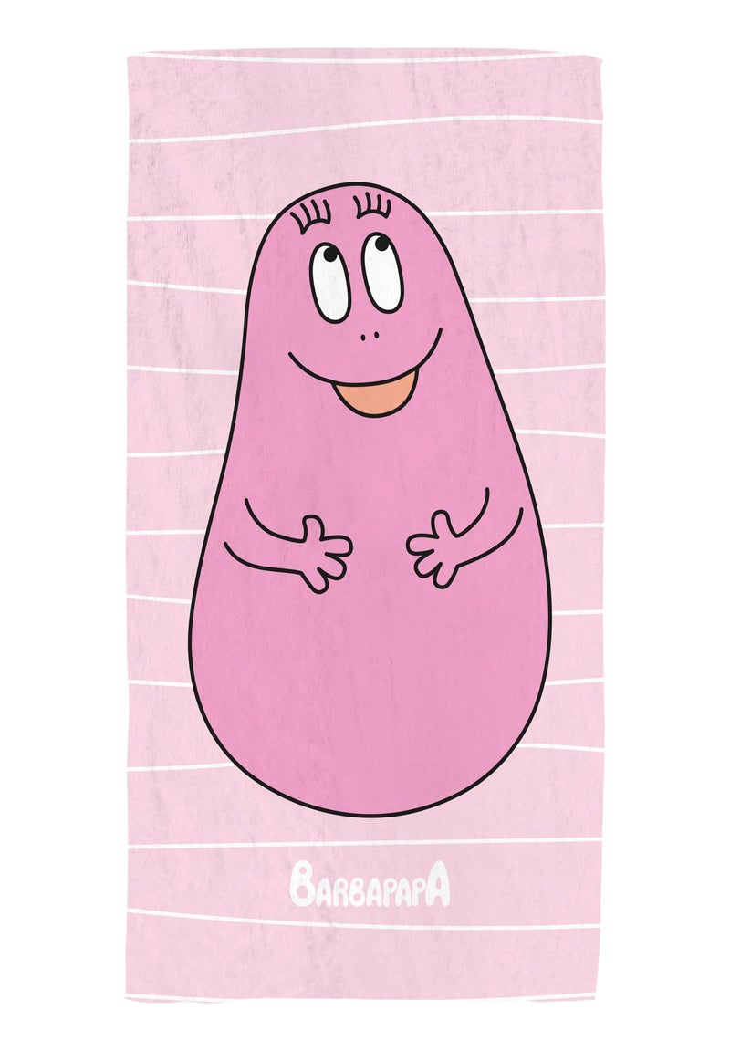 Serviette de bain et de plage imprimée 100% coton, BARBAPAPA PINK Rose - Kiabi