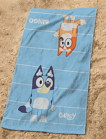 Serviette de bain et de plage imprimée 100% coton, BLUEY DUO