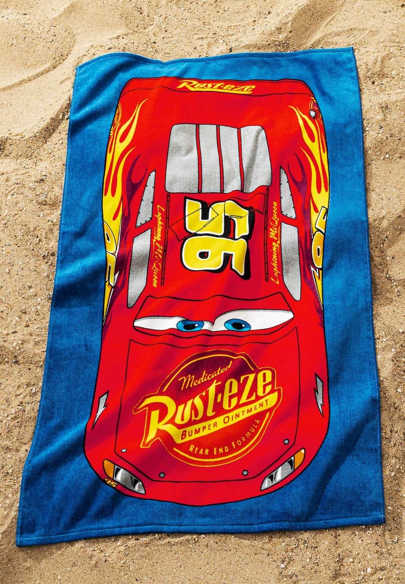 Serviette de bain et de plage imprimée 100% coton, DISNEY HOME CARS 95 Bleu - Kiabi