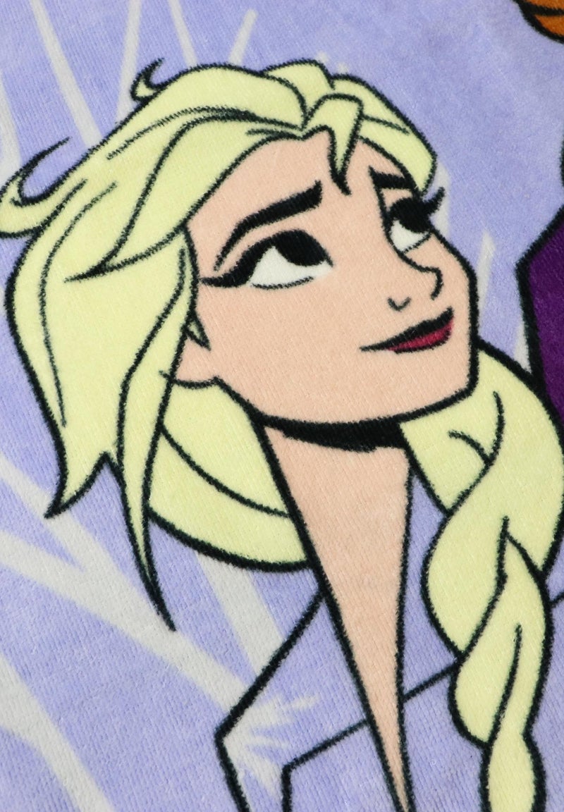 Serviette de bain et de plage imprimée 100% coton, DISNEY HOME FROZEN SISTERS Violet - Kiabi