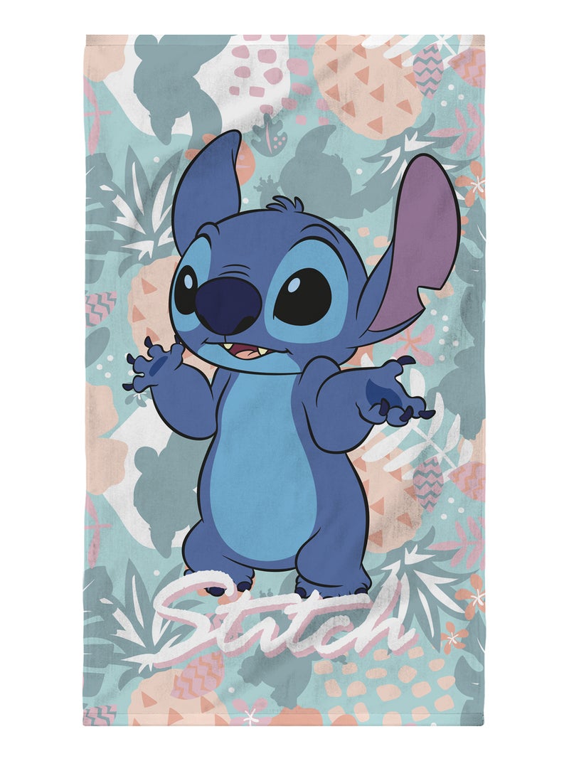 Serviette de bain et de plage imprimée 100% coton, DISNEY HOME STITCH TROPICS Multicolore - Kiabi