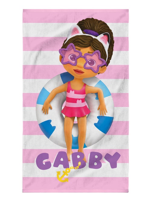 Serviette de bain et de plage imprimée 100% coton, GABBY ET LA MAISON MAGIQUE PINK - Kiabi
