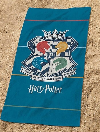 Serviette de bain et de plage imprimée 100% coton, HARRY POTTER ARMOIRIES