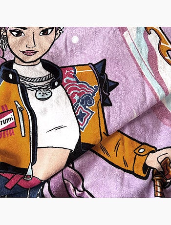 Serviette de bain et de plage imprimée 100% coton, kpop demon hunters tour