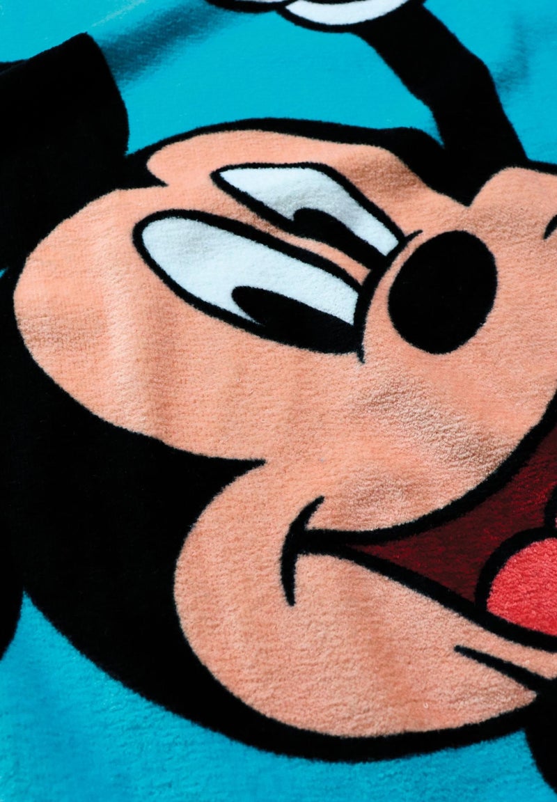 Serviette de bain et de plage imprimée 100% coton, MICKEY BLUE Bleu ciel - Kiabi