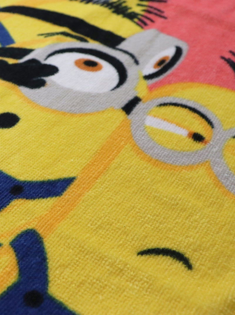 Serviette de bain et de plage imprimée 100% coton, MINIONS BANANA Rouge - Kiabi
