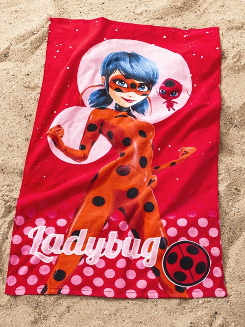 Serviette de bain et de plage imprimée 100% coton, MIRACULOUS LADYBUG SUPERGIRL - Kiabi