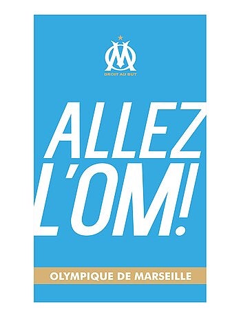 Serviette de bain et de plage imprimée 100% coton, OM ALLEZ