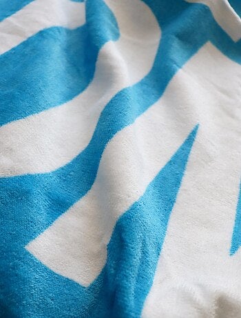 Serviette de bain et de plage imprimée 100% coton, OM ALLEZ