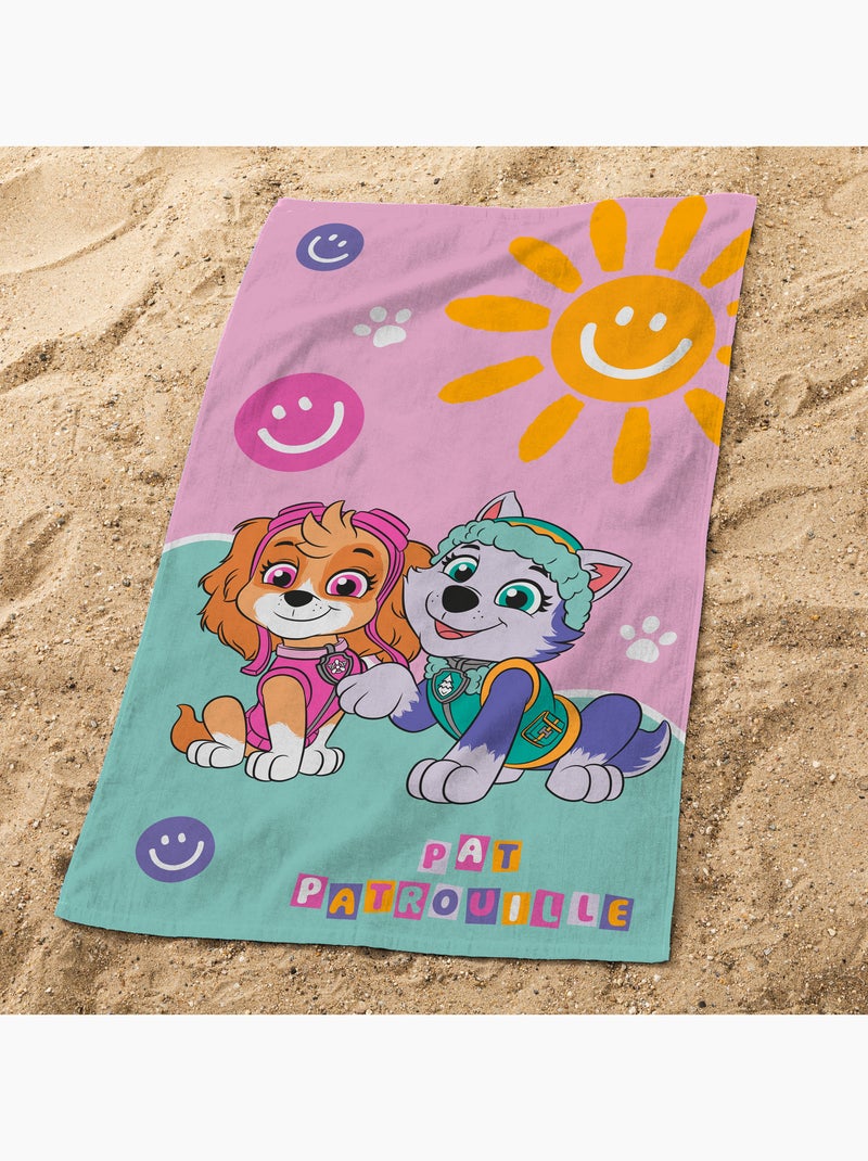 Serviette de bain et de plage imprimée 100% coton, PAT PATROUILLE SOLEIL Bleu - Kiabi
