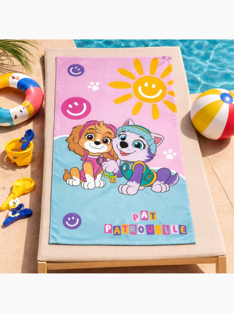 Serviette de bain et de plage imprimée 100% coton, PAT PATROUILLE SOLEIL Bleu - Kiabi