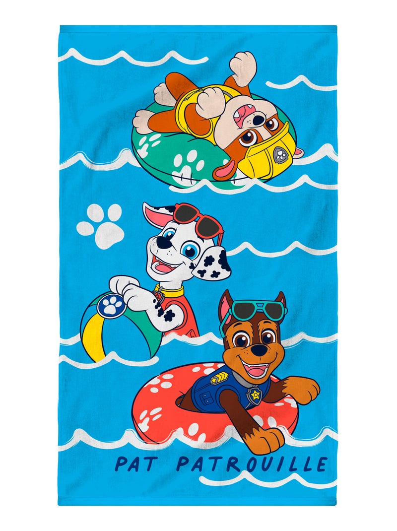 Serviette de bain et de plage imprimée 100% coton, PAT PATROUILLE WATER Bleu - Kiabi