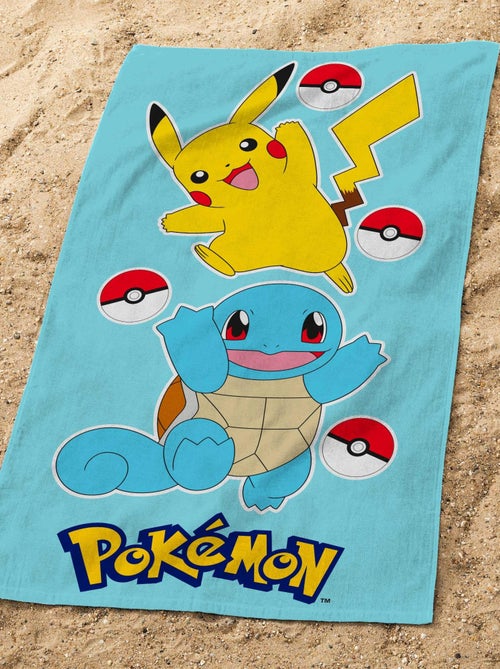 Serviette de bain et de plage imprimée 100% coton, POKEMON PORT - Kiabi