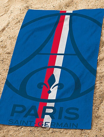 Serviette de bain et de plage imprimée 100% coton, PSG SPORT