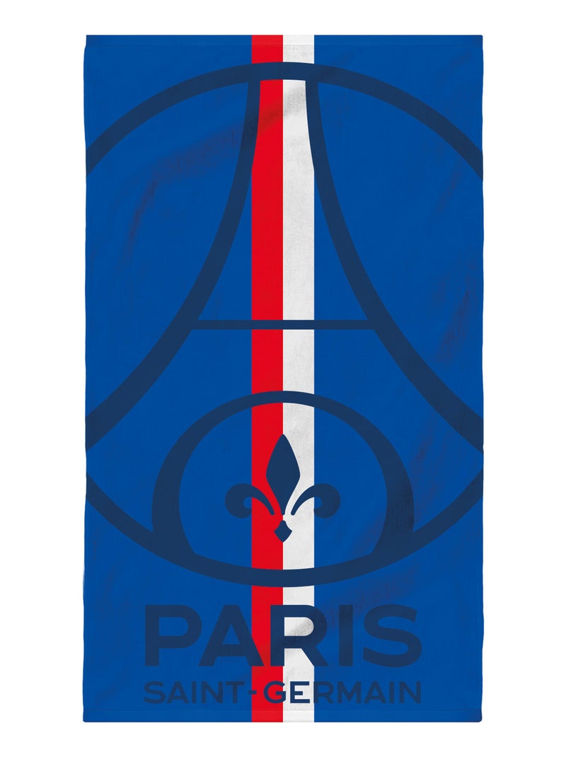 Serviette de bain et de plage imprimée 100% coton, PSG SPORT Bleu Rouge - Kiabi