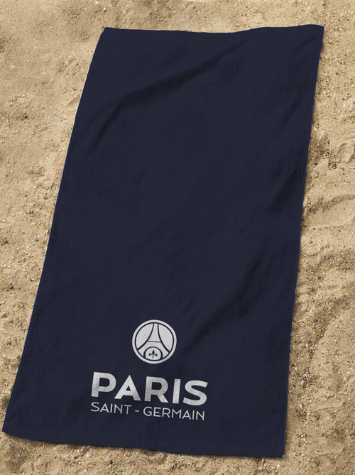 Serviette de bain et de plage imprimée 100% coton, PSG WHITE - Kiabi