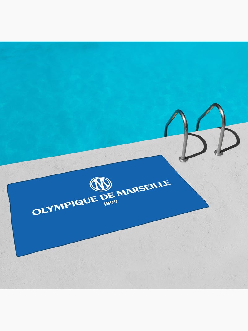 Serviette de bain et de plage imprimée microfibre, om massilia Bleu - Kiabi