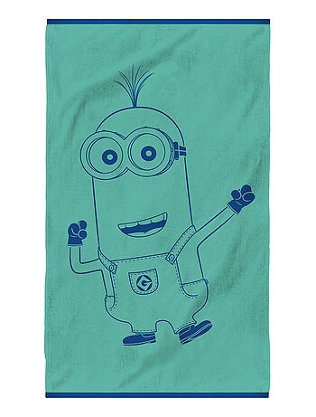 Serviette de bain Jacquard 100% coton, LES MINIONS FIESTA