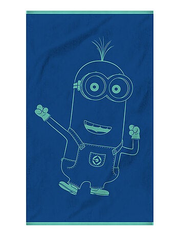 Serviette de bain Jacquard 100% coton, LES MINIONS FIESTA