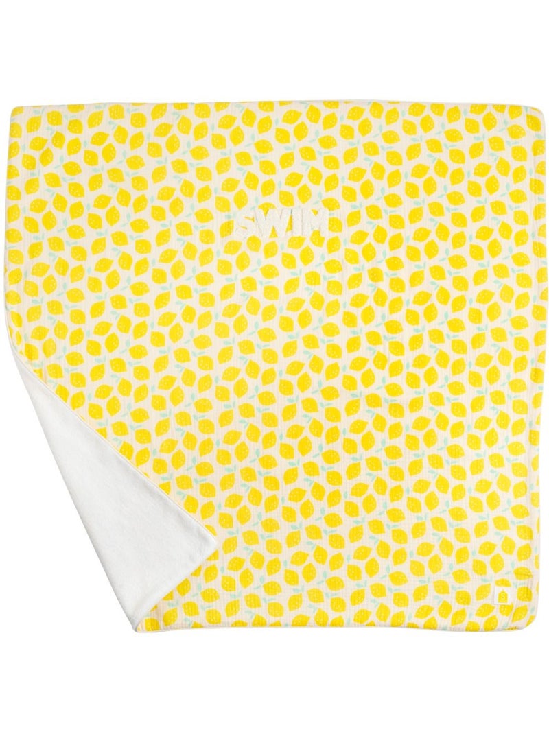 Serviette de bain / plage double gaze de coton imprimé - SAUTHON Jaune - Kiabi