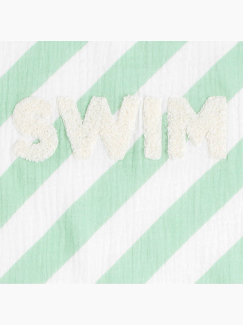 Serviette de bain / plage double gaze de coton imprimé - SAUTHON Vert - Kiabi