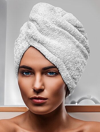 Serviette de bain pour la tête en coton 24x62 cm LAGUNE, par Soleil d'Ocre