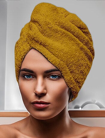 Serviette de bain pour la tête en coton 24x62 cm LAGUNE, par Soleil d'Ocre