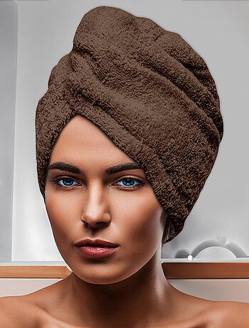 Serviette de bain pour la tête en coton 24x62 cm LAGUNE, par Soleil d'Ocre