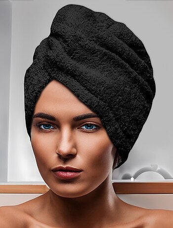 Serviette de bain pour la tête en coton 24x62 cm LAGUNE, par Soleil d'Ocre