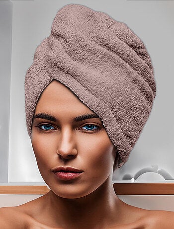 Serviette de bain pour la tête en coton 24x62 cm LAGUNE, par Soleil d'Ocre