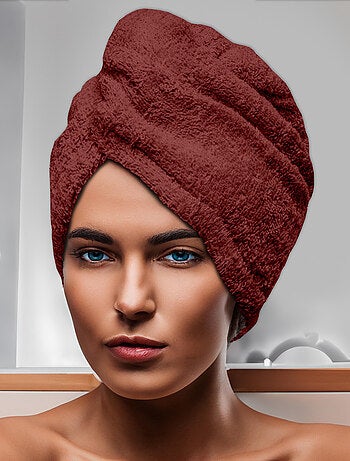 Serviette de bain pour la tête en coton 24x62 cm LAGUNE, par Soleil d'Ocre