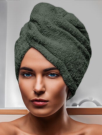 Serviette de bain pour la tête en coton 24x62 cm LAGUNE, par Soleil d'Ocre