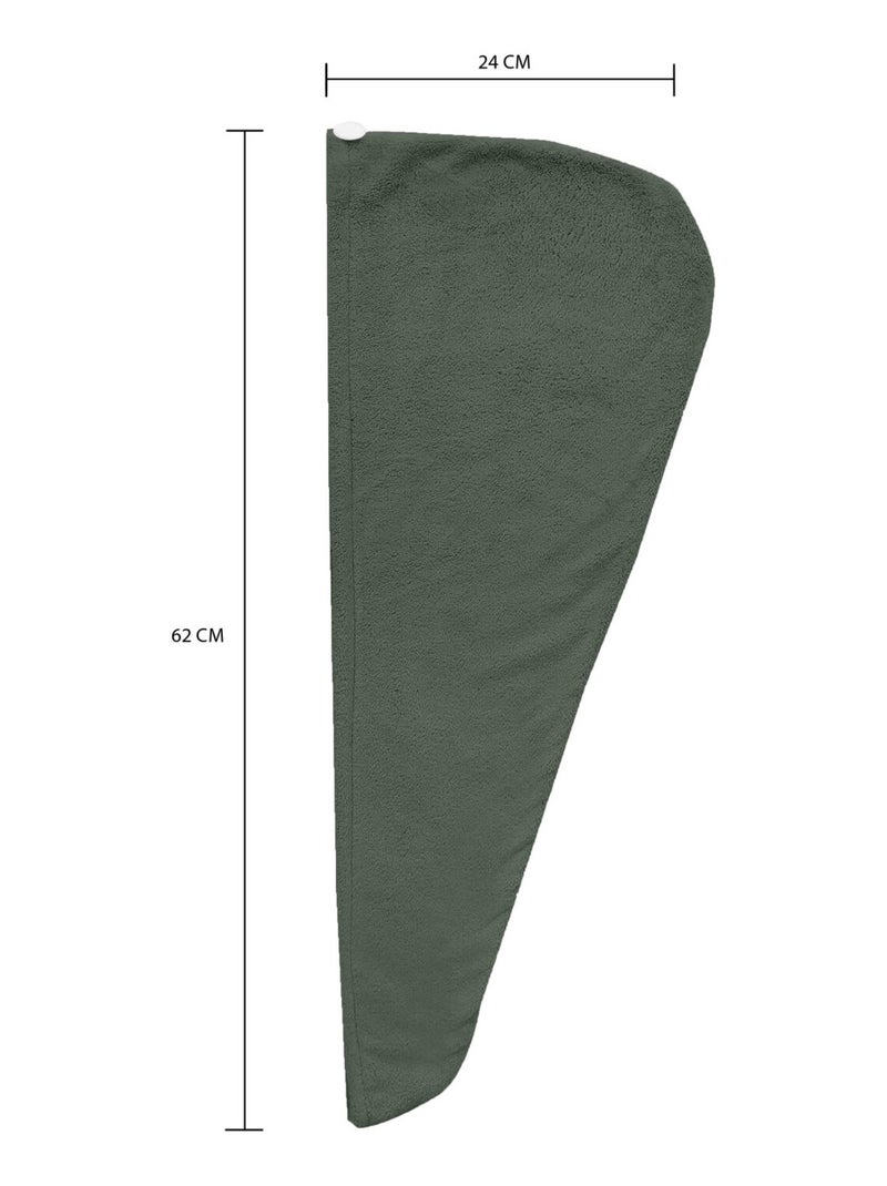 Serviette de bain pour la tête en coton 24x62 cm LAGUNE, par Soleil d'Ocre Vert kaki - Kiabi