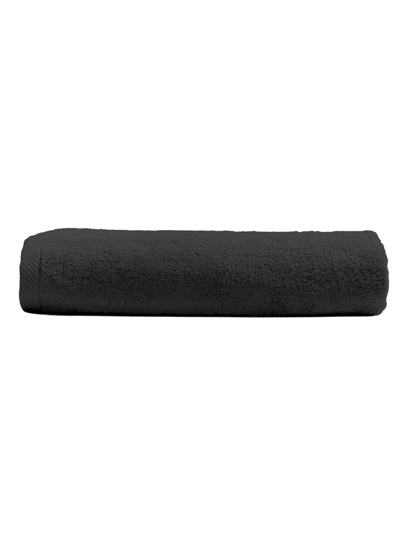 Serviette de bain pur coton 600 g/m² Mirmande gris anthracite - Kiabi