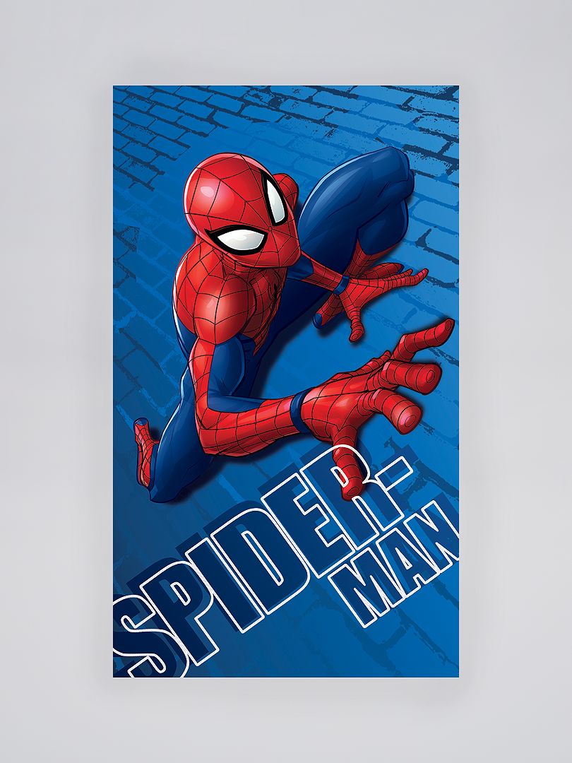 Serviette de bain 'Spider Man' bleu - Kiabi