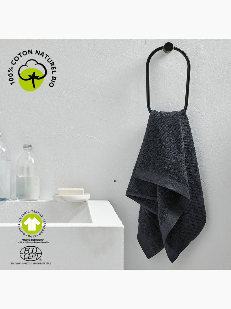 Serviette de bain uni BIO ORGANIC gris anthracite - Kiabi