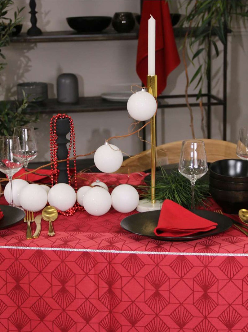 Serviette de Noël brodée Rouge - Kiabi