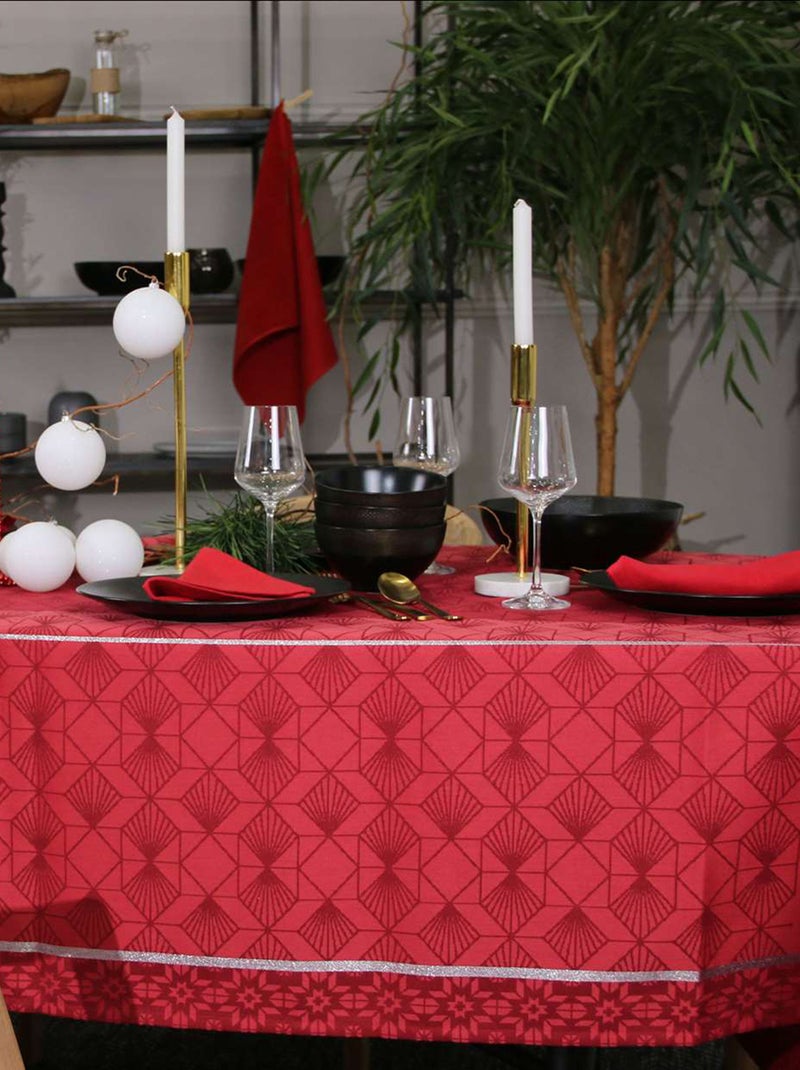 Serviette de Noël brodée Rouge - Kiabi