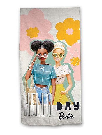 Serviette de plage - Barbie - 2 Personnages - 70 cm x 140 cm