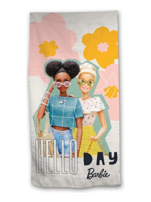 Serviette de plage - Barbie - 2 Personnages - 70 cm x 140 cm - Kiabi