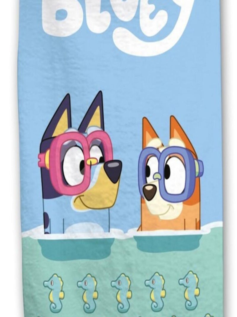 Serviette De Plage - Bluey & Bingo A La Plage - 70x140 cm Multicolore - Kiabi