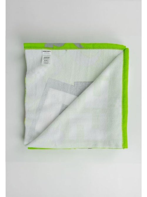 Serviette de plage - disney - minecraft - couleur verte - fibre synthétique - lavable - Kiabi