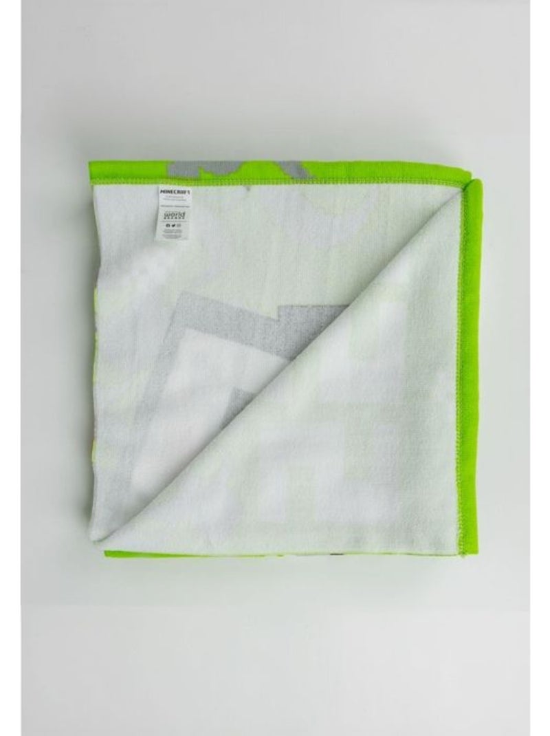 Serviette de plage - disney - minecraft - couleur verte - fibre synthétique - lavable Vert - Kiabi