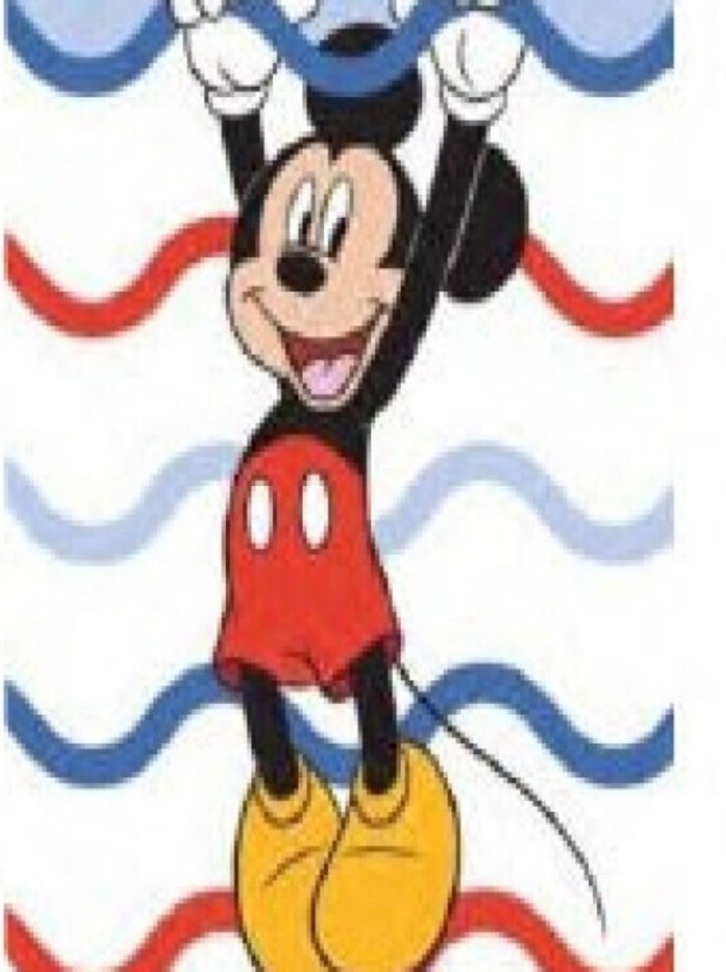 Serviette de plage - Disney Mickey - 70 cm x 140 cm Bleu - Kiabi