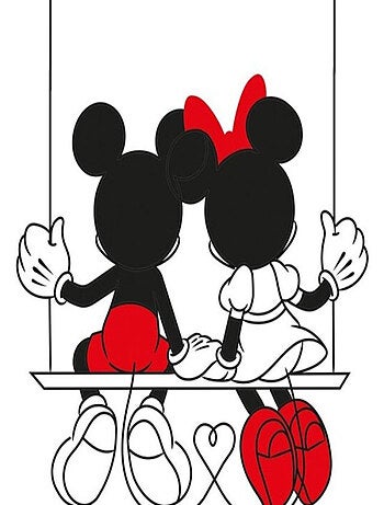 Serviette de plage - Disney Mickey et Minnie Sur Une Balançoire - 70x140 cm