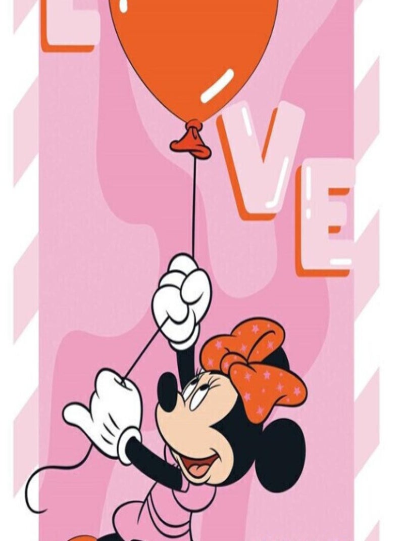 Serviette de plage - Disney Minnie - -Love- - 70x140 cm Rose - Kiabi