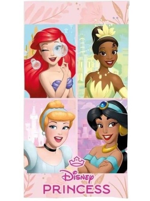Serviette de plage - disney princesses - ariel cendrillon - 70x140 cm - séchage rapide - rose - Kiabi