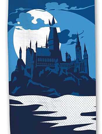 Serviette de plage - Harry Potter - -Hogwarts- - Château de Poudlard - Bleue - 70x140 cm